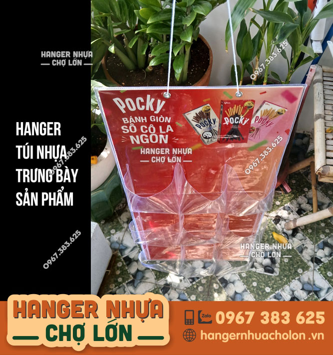 Hanger túi nhựa PVC trưng bày hộp bánh - Ảnh 2