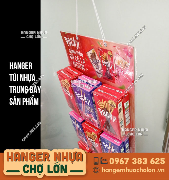 Hanger túi nhựa PVC trưng bày hộp bánh - Ảnh 1