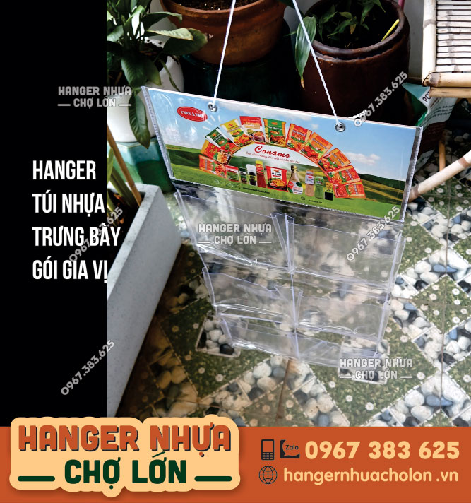 Bảng treo túi nhựa trưng bày Gia vị Conamo