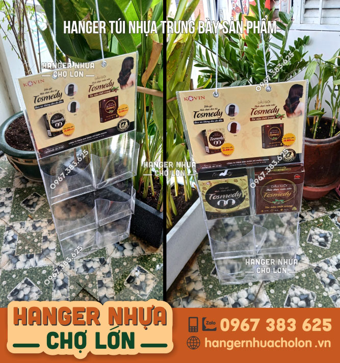 Hanger túi nhựa trưng bày Hộp dầu gội Tosmedy - Ảnh 1