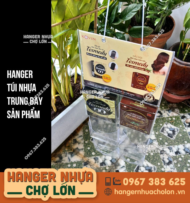 Hanger túi nhựa trưng bày Hộp dầu gội Tosmedy - Ảnh 2