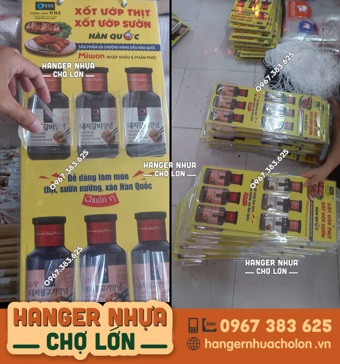 Hanger túi nhựa quảng cáo trưng bày sản phẩm Chai nước sốt Ofood - Ảnh 3