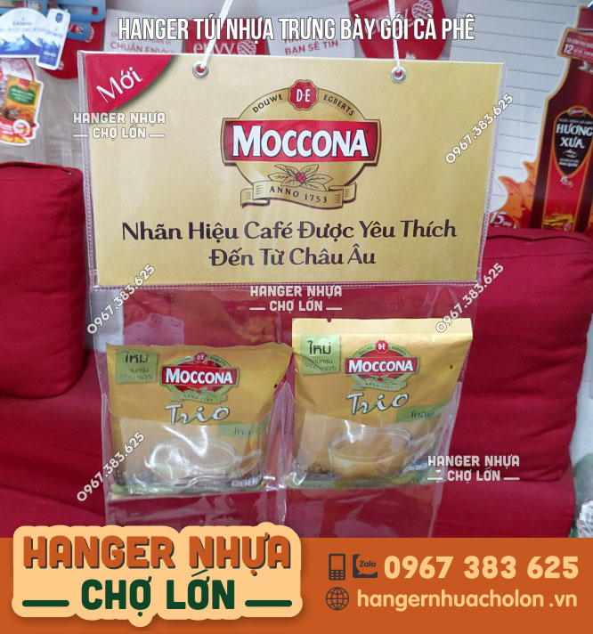 Hanger túi nhựa  quảng cáo trưng bày gói Cà phê Moccona - Ảnh 3