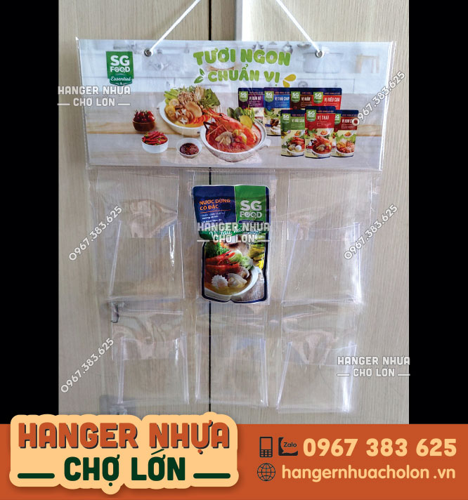 Hanger túi nhựa quảng cáo gói gia vị Lẩu Saigon Food - Ảnh 1